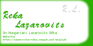 reka lazarovits business card